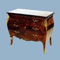 90 MARQUETRY INLAID SECRETARY CHEST OF DRAWERS