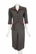 MADONNA EVITA GREY STRIPED SKIRT SUIT