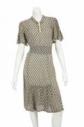 MADONNA EVITA HATCHED PATTERN DRESS