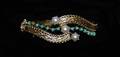 158 14 KT YELLOW GOLD PEARL  TURQUOISE BRACELET