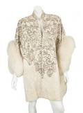 MADONNA EVITA EMBELLISHED BROCATELLE EVENING COAT