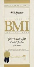 PHIL SPECTOR BMI RECOGNITION CERTIFICATE