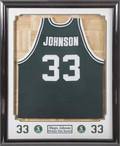MAGIC JOHNSON MICHIGAN STATE SPARTANS FRAMED BASKETBALL JERSEY