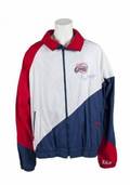 ELGIN BAYLOR OWNED AND SIGNED LOS ANGELES CLIPPERS WINDBREAKER JACKET
