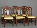 84 SET OF SIX QUEEN ANNE STYLE FRUITWOOD DINING CHAIRS