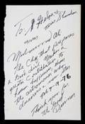 MUHAMMAD ALI HANDWRITTEN AND SIGNED NOTE