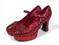 PORL THOMPSON OF THE CURE RED GLITTER MARY JANE PLATFORM SHOES