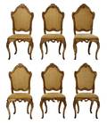 Set of 6 Venetian Style Giltwood Rococo Chairs