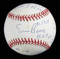 ERNIE BANKS SIGNED AND MULTIINSCRIBED LIMITED EDITION STAT BALL BASEBALL
