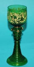 168 ENAMELED GREEN GLASS ROEMER