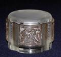 177 LALIQUE MOLDED  FROSTED HELENE GLASS JAR  COVER