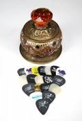 SLASH JEWELED LIDDED CONTAINER WITH GUITAR PICKS
