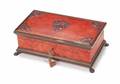 GRETA GARBO RED LEATHER JEWELRY BOX