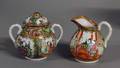 160 ROSE MEDALLION PORCELAIN CREAMER AND COVERED SUGAR