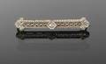 GRETA GARBO ART DECO DIAMOND BAR BROOCH DESIGNED IN WHITE GOLDTOPPED 14K YELLOW GOLD