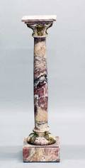 392 EMPIRE STYLE GILT BRONZE MOUNTED MARBLE PEDESTAL