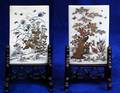 385 PAIR OF SHIBAYAMA IVORY TABLE SCREENS