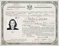 GRETA GARBO CERTIFICATE OF NATURALIZATION
