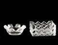 219 TWO LALIQUE CRYSTAL ASHTRAYS