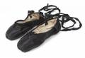 CYD CHARISSE BLACK SATIN BALLET SLIPPERS