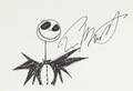 TIM BURTON JACK SKELLINGTON SIGNED DRAWING