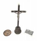 RUDOLPH VALENTINO SILVER BOX AND CRUCIFIX