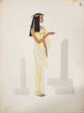 CLEOPATRA COSTUME AND JEWELRY CONCEPTUAL SKETCH FOR ASENETH