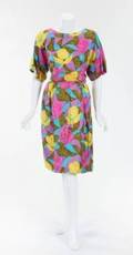 ELIZABETH TAYLOR SILK FLORAL DRESS