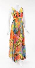 ELIZABETH TAYLOR FLORAL SILK CHIFFON GOWN