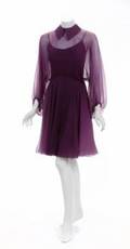 ELIZABETH TAYLOR VIOLET SILK CHIFFON DRESS