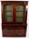 Gilt Metal Mounted Mahogany Bookcase Cabinet
