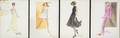 TRAVILLA FASHION SKETCHES CIRCA 1960S