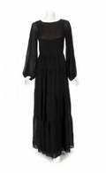 TRAVILLA BLACK CREPE MAXI DRESS AND SKETCH