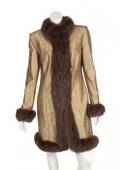 TRAVILLA TWO FUR TRIMMED EVENING COATS
