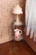 VICTORIAN STANDS AND LAMP