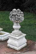 PAIR OF COMPOSITE STONE CORNUCOPIA