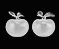 74 PAIR OF LALIQUE MOLDED AND FROSTED CRYSTAL APPLES