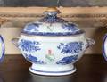 CHINESE EXPORT BLUE FITZHUGH PORCELAIN ARMORIAL TUREEN