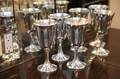 SET OF SIX H MONOGRAMMED STERLING GOBLETS