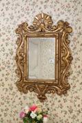 ITALIAN BAROQUE STYLE GILTWOOD WALL MIRROR