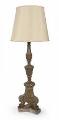 ITALIAN BAROQUE STYLE GILTWOOD STANDING LAMP