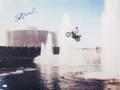 EVEL KNIEVEL SIGNED CAESARS PALACE JUMP PHOTOGRAPH