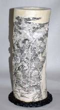 194 SUPERBLY CARVED IVORY TUSK VASE