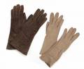 GRETA GARBO BROWN LEATHER GLOVES