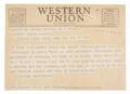 GRETA GARBO TELEGRAM FROM IRVING MANSFIELD