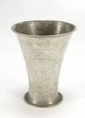 GRETA GARBO SWEDISH PEWTER VASE WITH G MONOGRAM