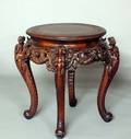 191 EXTENSIVELY CARVED FRUITWOOD OCCASIONAL TABLE