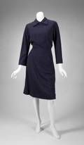 GRETA GARBO NAVY DRESS BELIEVED TO BE DESIGNED BY VALENTINA