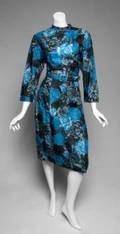 GRETA GARBO ROSE PATTERN SILK DRESS