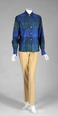 GRETA GARBO SILK SHIRT AND SAILOR PANTS
